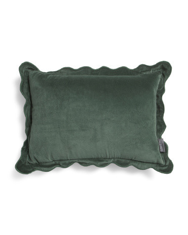 14x20 Velvet Scalloped Lumbar Pillow | TJ Maxx