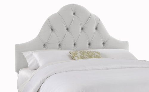 Skyline Furniture Velvet Full/Queen Tufted High Arc Headboard, Light Gray | Amazon (US)