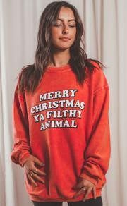 charlie southern: filthy animal corded sweatshirt - red | RIFFRAFF