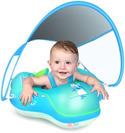Amazon.com: LAYCOL Baby Swimming Float Inflatable Baby Pool Float Ring Newest with Sun Protection... | Amazon (US)