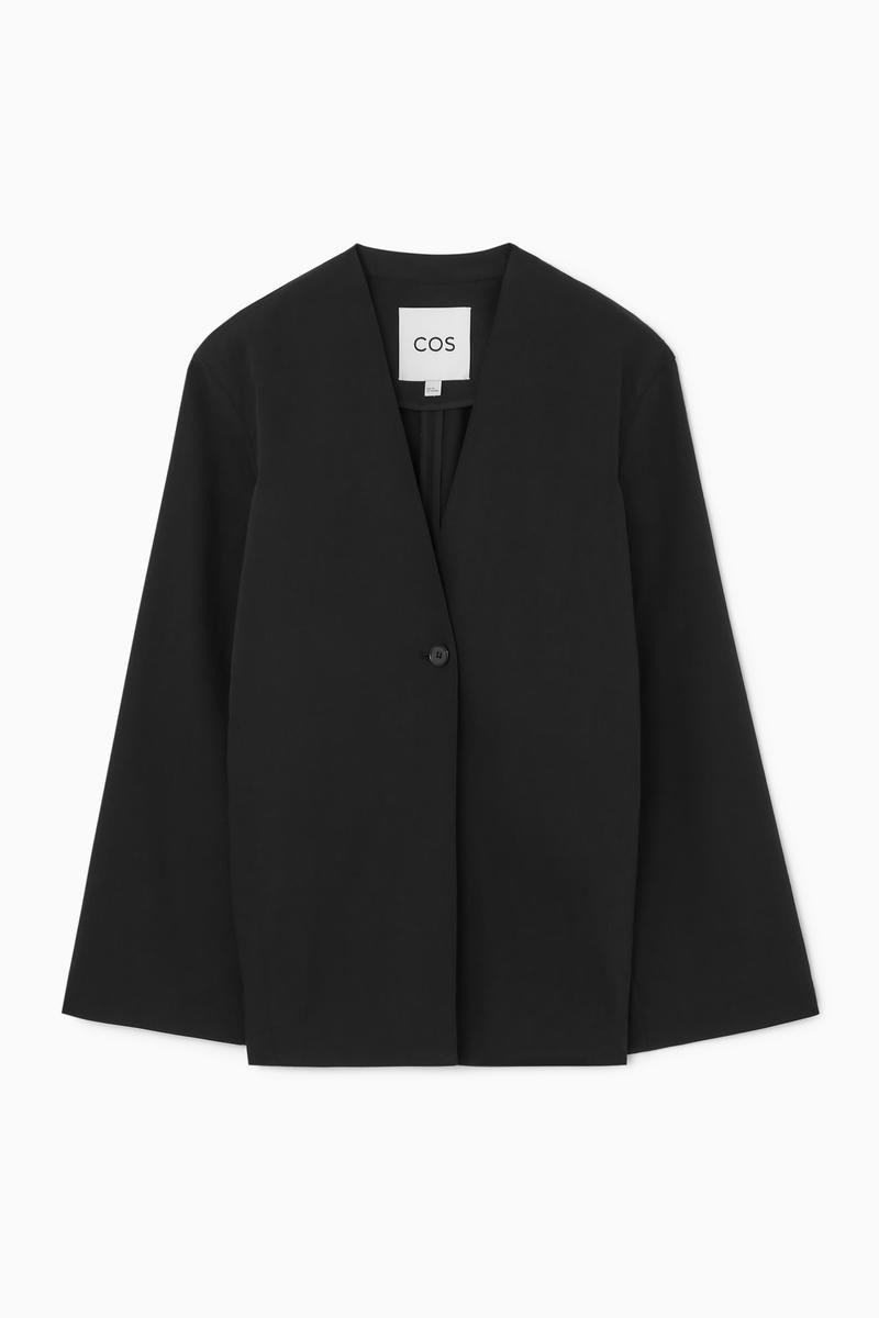 Slim Collarless Single-Breasted Blazer | COS UK
