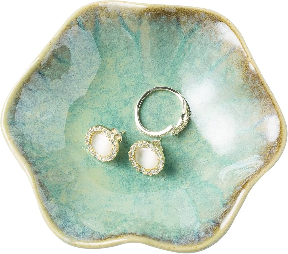 BEUNAIZER Jewelry Dish Tray, Ring Dish, Ceramic Trinket Tray, Key Bowl, Decorative Plate, Gifts f... | Amazon (US)