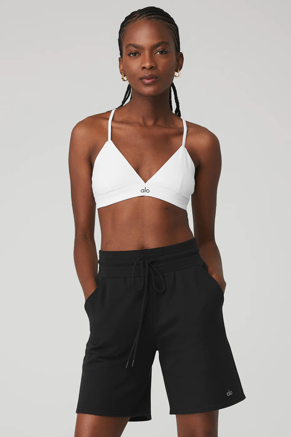 ALO | Splendor Bra in White/Black, Size: Medium | Alo Yoga (US)
