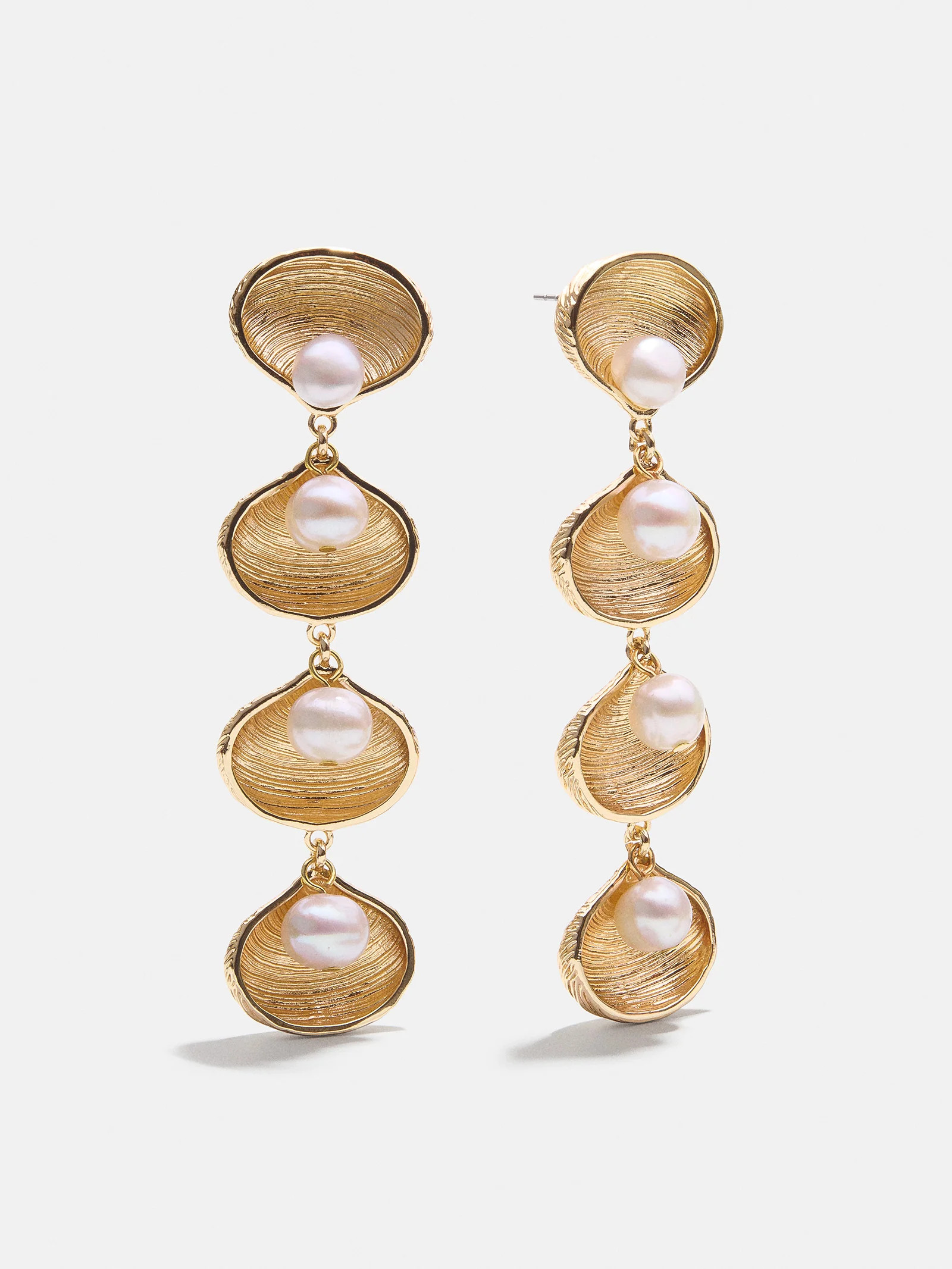 Calypso Seashell Earrings - Gold/Pearl | BaubleBar