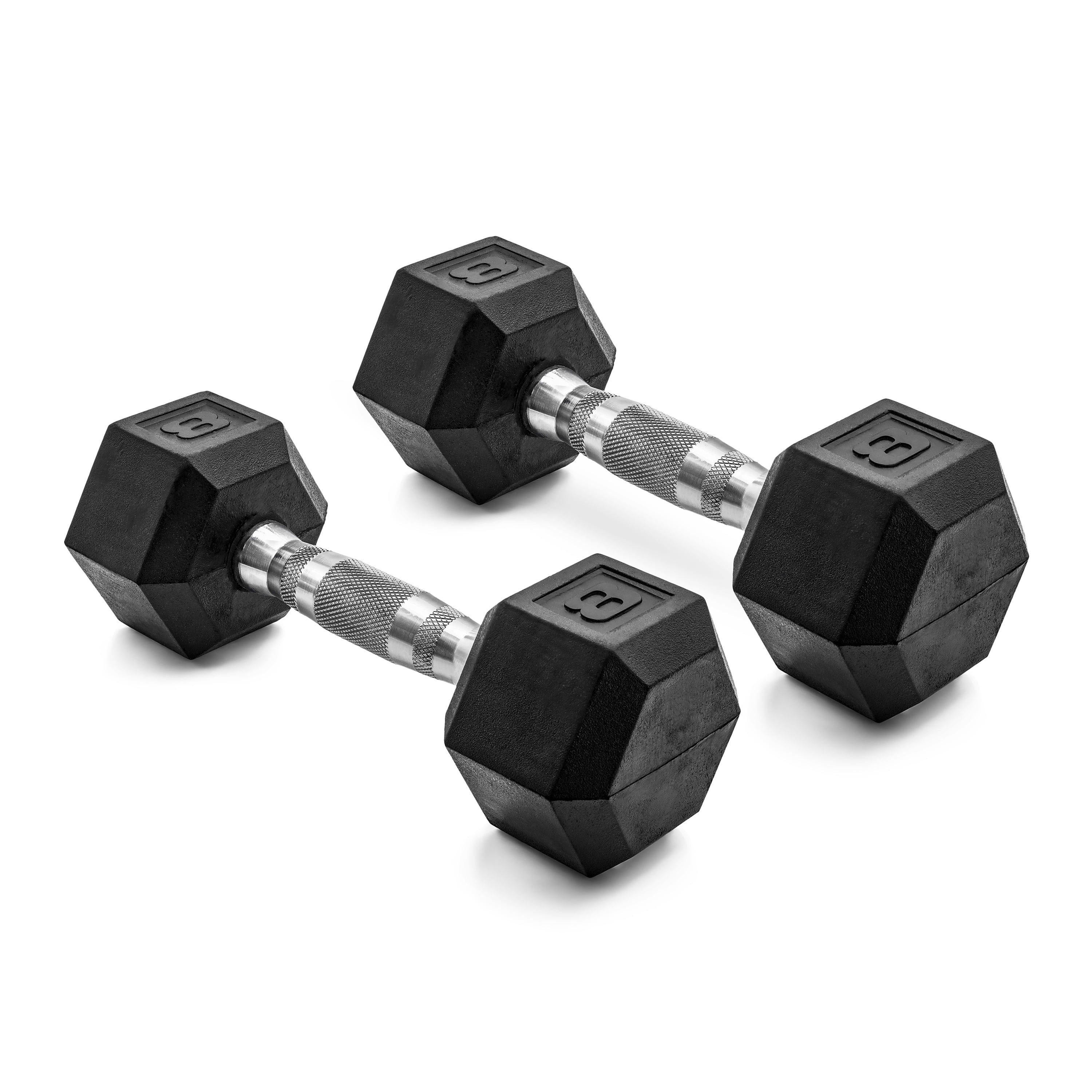 CAP Barbell, 8lb Coated Rubber Hex Dumbbell, Pair | Walmart (US)