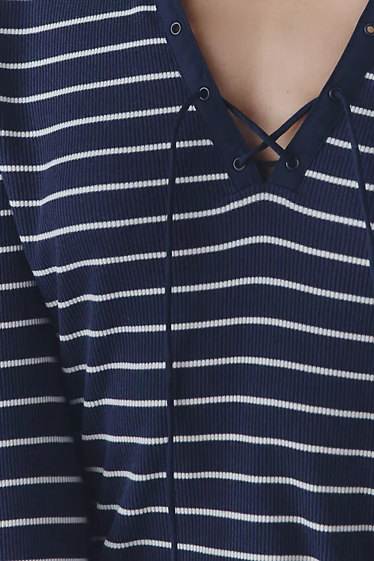 Maeve Tie-Front Long-Sleeve Top | Anthropologie (US)