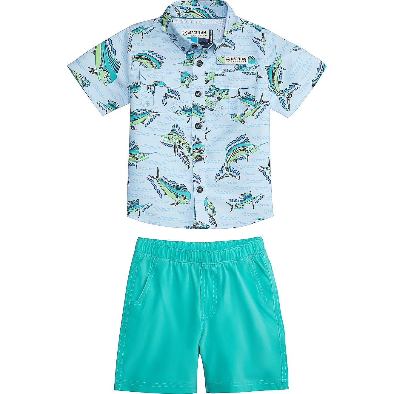 Magellan Outdoors Toddler Boys' Laguna Madre Print Shirt and Shorts Set | Academy | Academy Sports + Outdoors