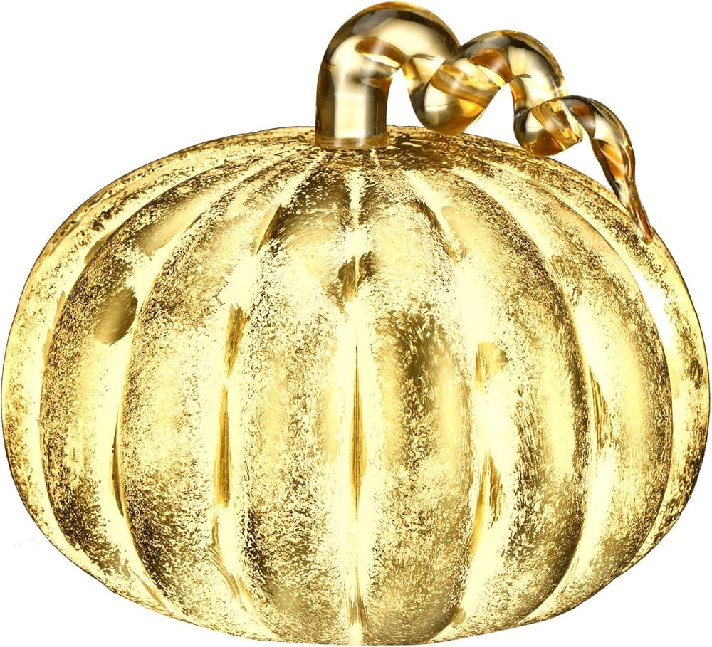 Newtay Pumpkin Thanksgiving Lighted Glass Fall Pumpkins Lights Decorations Glass Pumpkin Sculptur... | Amazon (US)