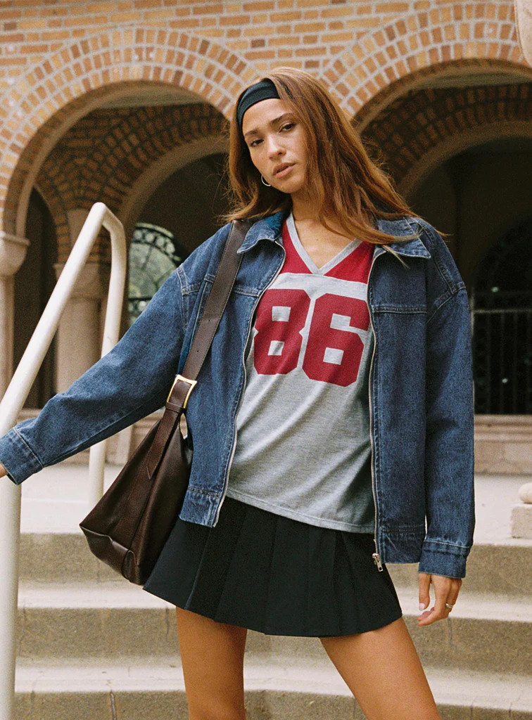 Goldsmith Denim Bomber Jacket Mid Wash | Princess Polly US