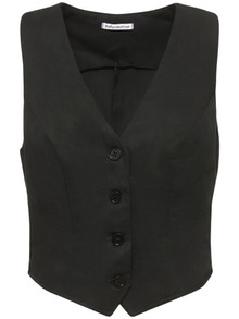 Click for more info about Reformation - Devin twill vest - Black | Luisaviaroma