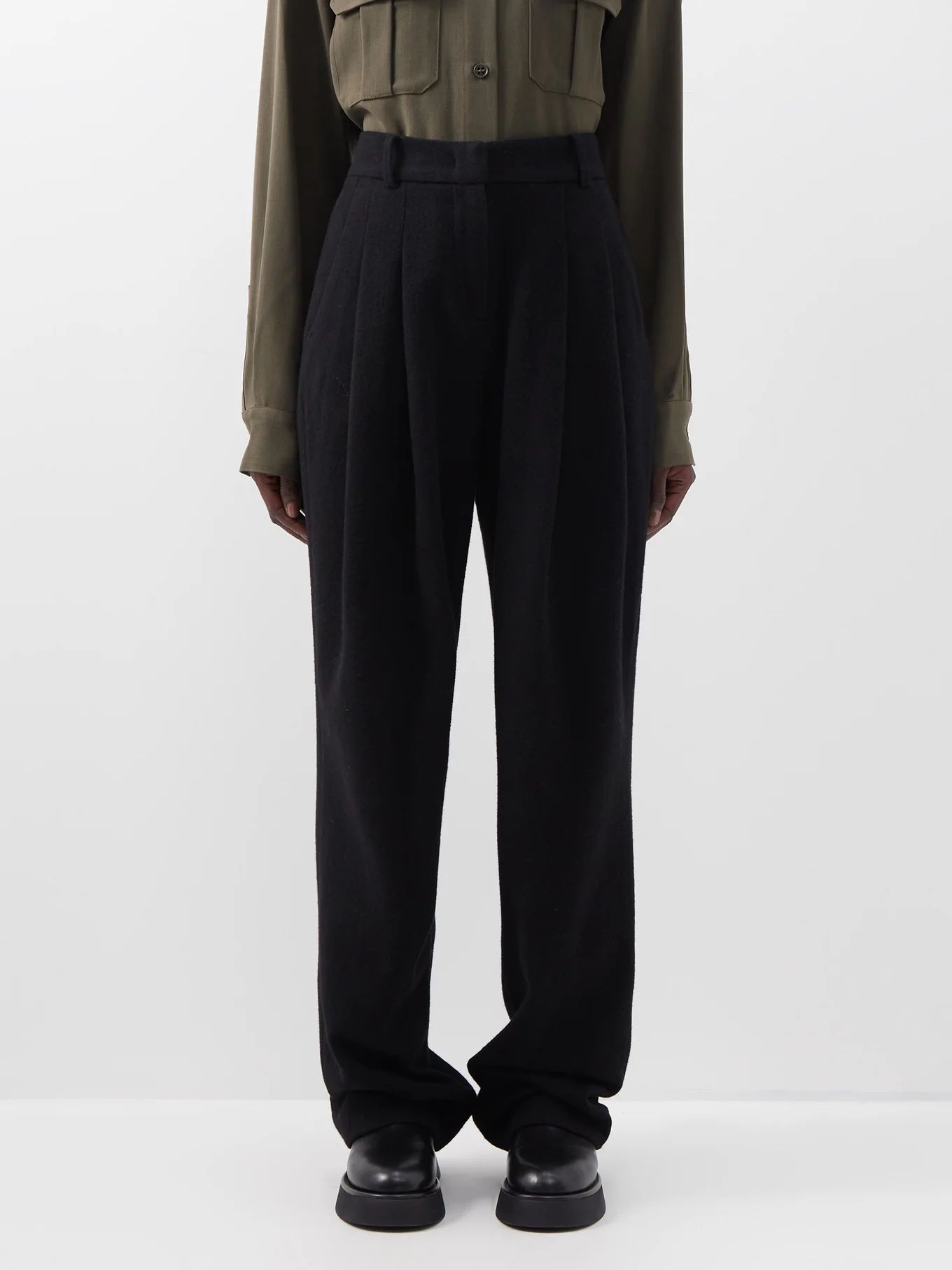 Layton pleated wool-blend wide-leg trousers | Matches (UK)