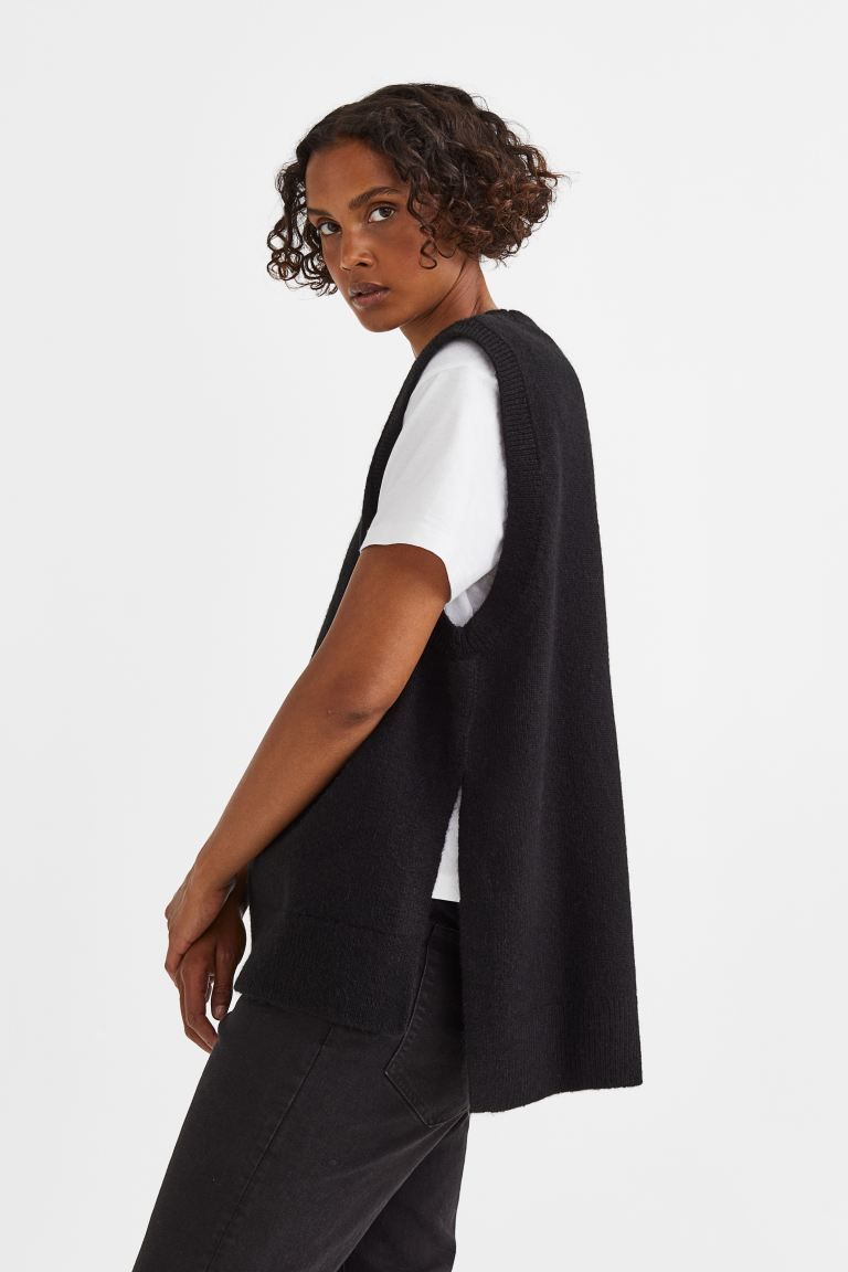 Knit Sweater Vest - Black - Ladies | H&M US | H&M (US + CA)