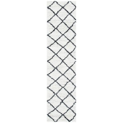 August Shag AUG502 Power Loomed Runner Rug - Ivory/Black - 2'2"x9' - Safavieh. | Target