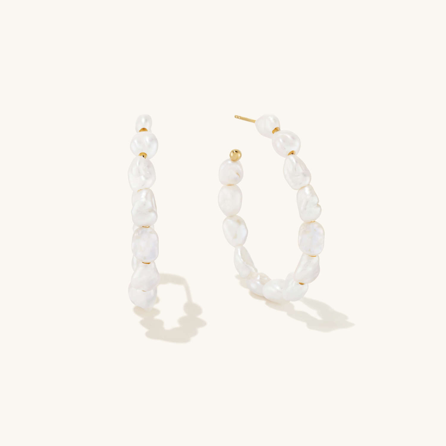 Bold Pearl Hoop Earrings | Mejuri (Global)