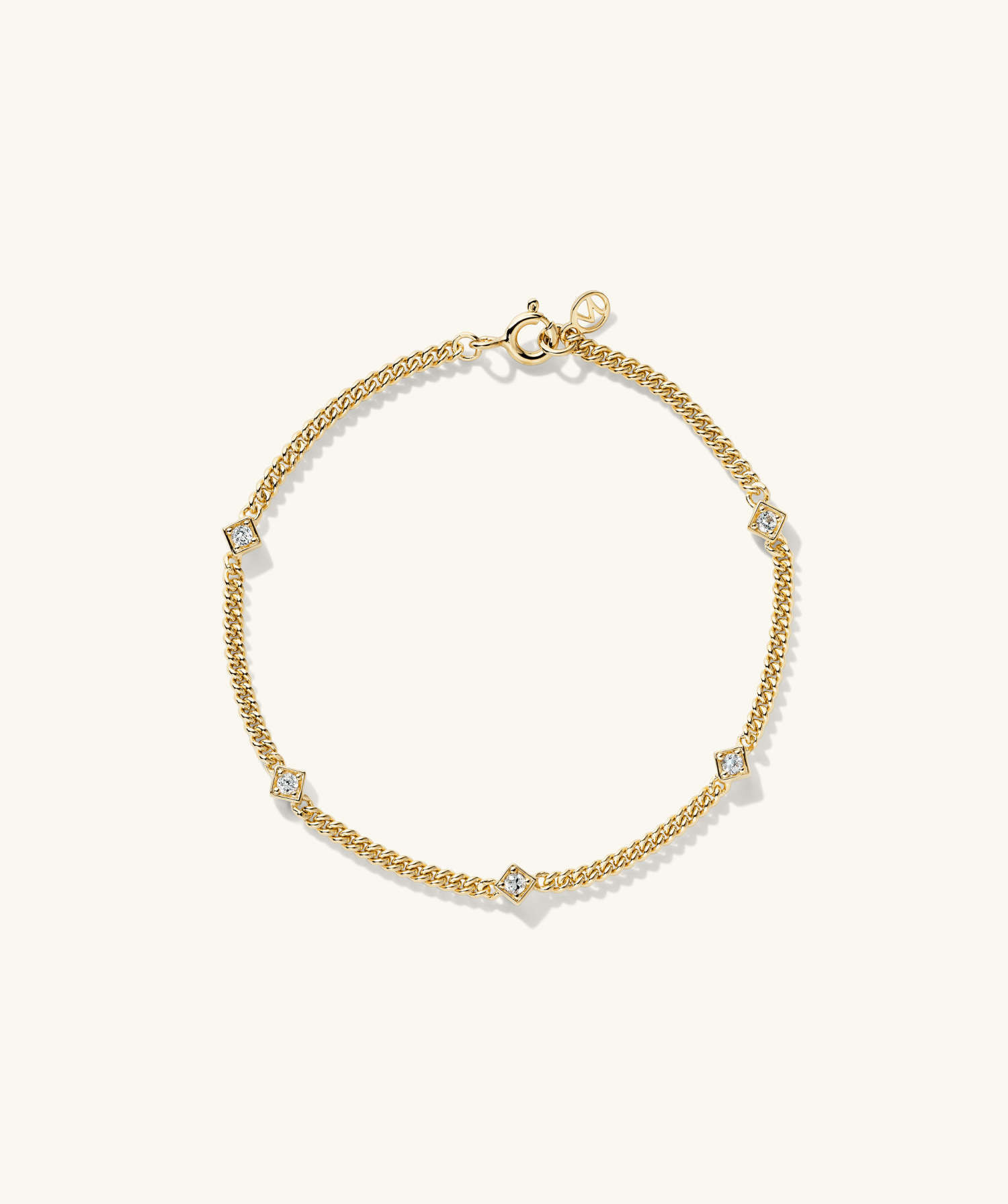 Angled Gemstone Curb Chain Bracelet | Mejuri Fine Crew