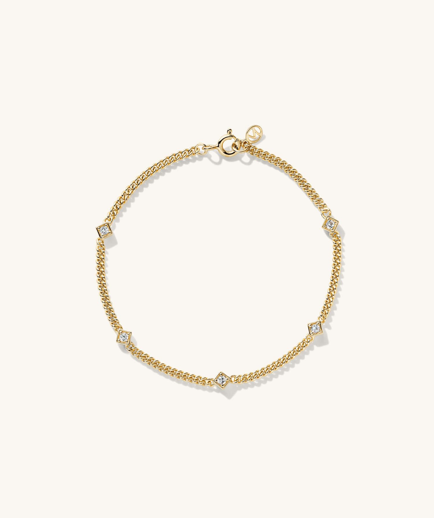 Angled Gemstone Curb Chain Bracelet | Mejuri Fine Crew