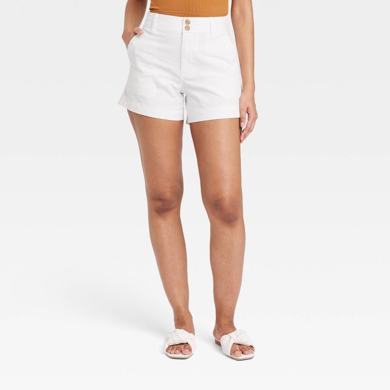 Women's High-Rise Everyday Shorts - A New Day™ White | Target
