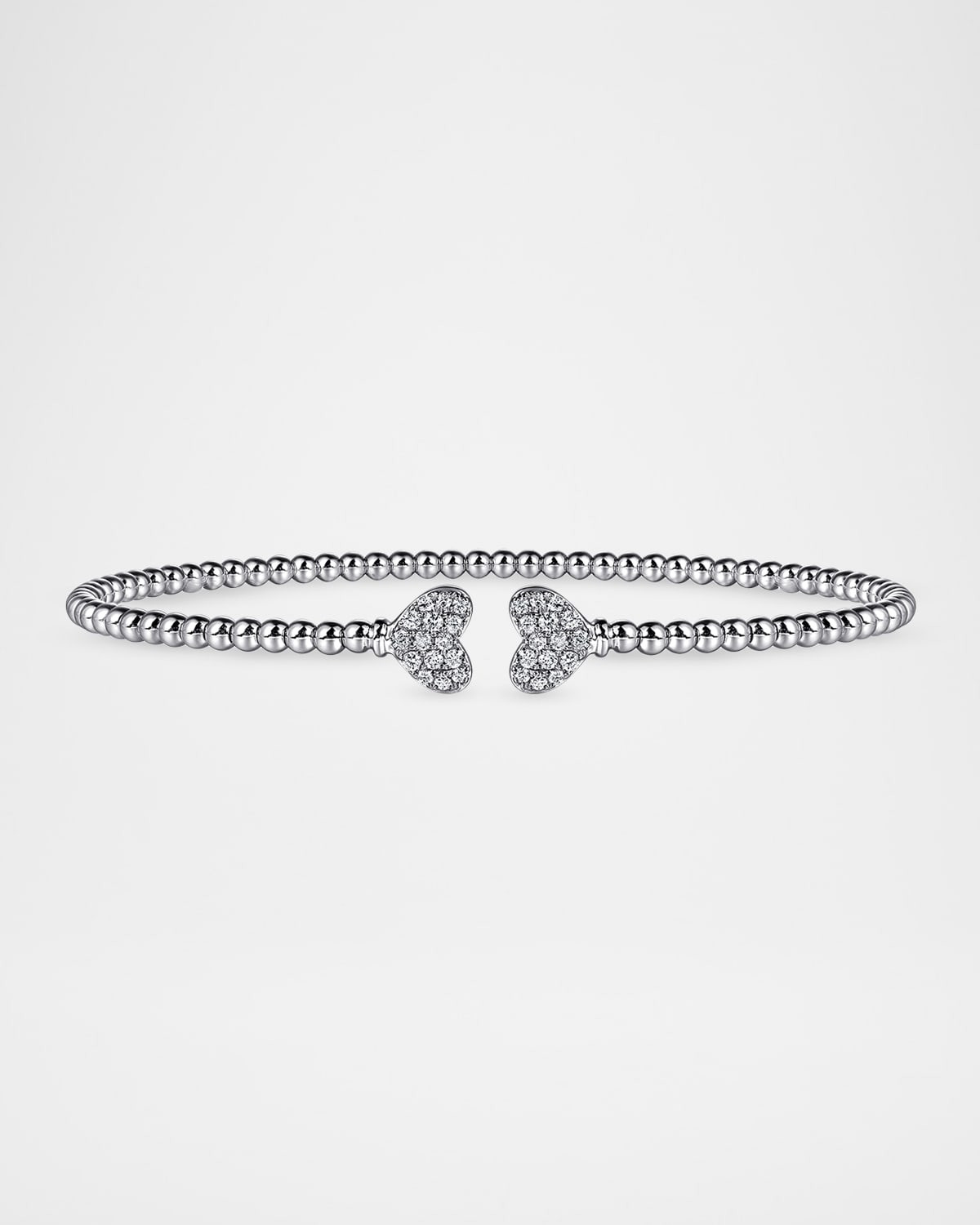14K White Gold Bujukan Diamond Hearts Split Bangle | Neiman Marcus