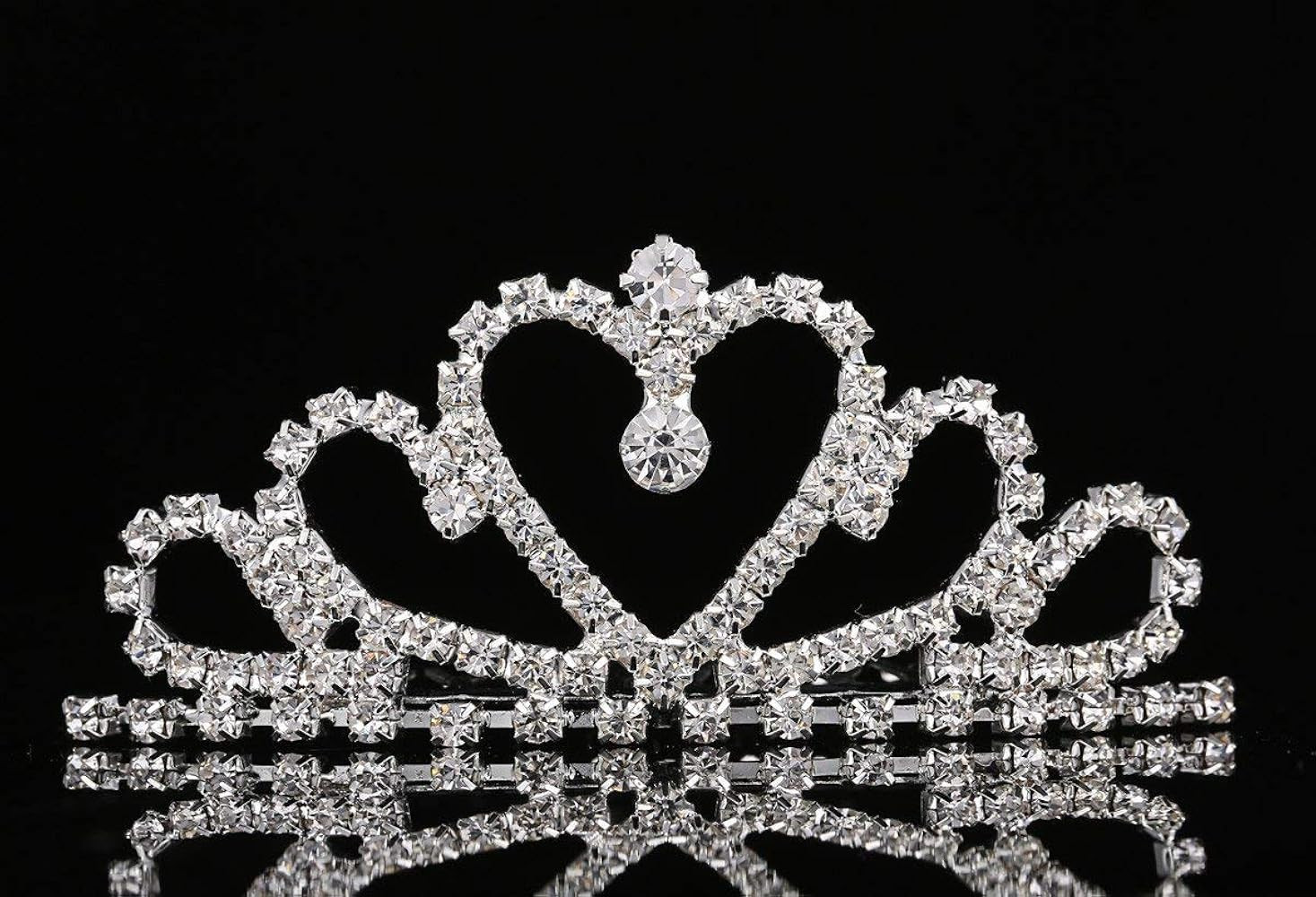 Lovelyshop Mini Heart Rhinestone Tiara for Wedding Bride Prom Birthday Pegeant Prinecess Party | Amazon (US)
