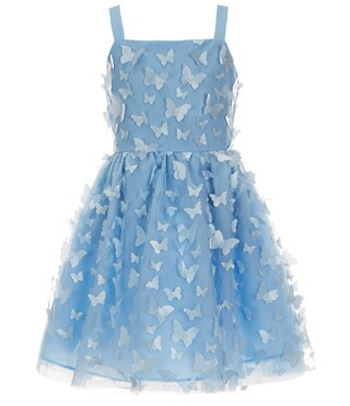 Big Girls 7-16 Sleeveless Allover Butterfly-Applique Fit-And-Flare Dress | Dillard's