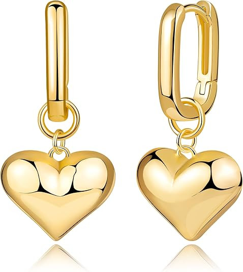 FSLEAD 14K Gold Earring Cross Waterdrop Butterfly Heart Knot Earrings for Women Gold Silver Cross... | Amazon (US)