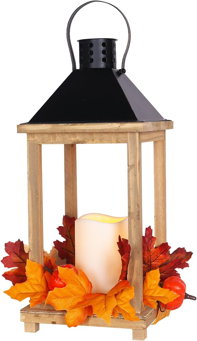 Fall Decorations for Home, Fall Wood Lantern Decorative Thanksgiving Indoor Outdoor Decor, 20" Vi... | Amazon (US)