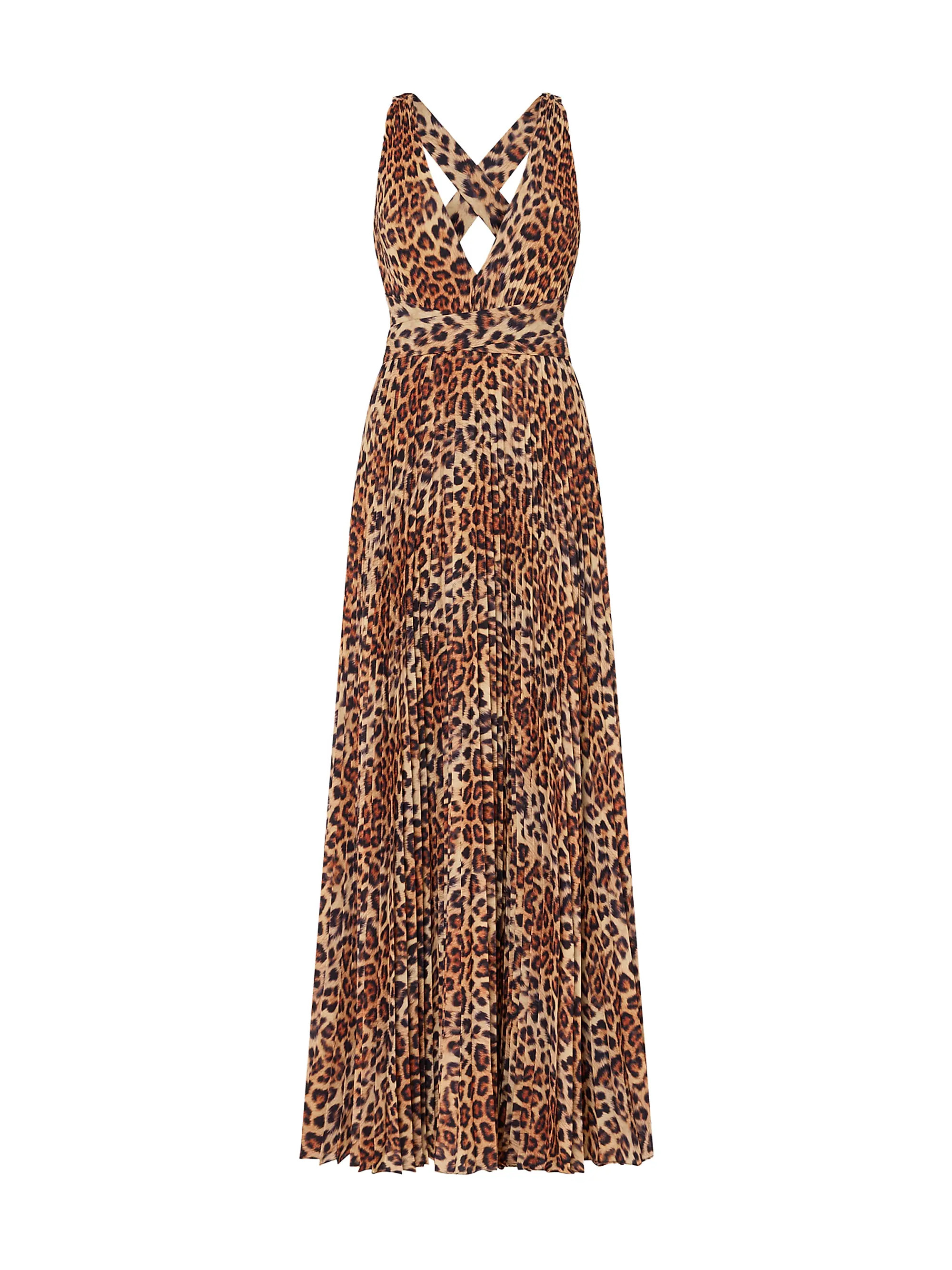 Milly Oria Leopard-Print Pleated Maxi Dress | Saks Fifth Avenue | Saks Fifth Avenue