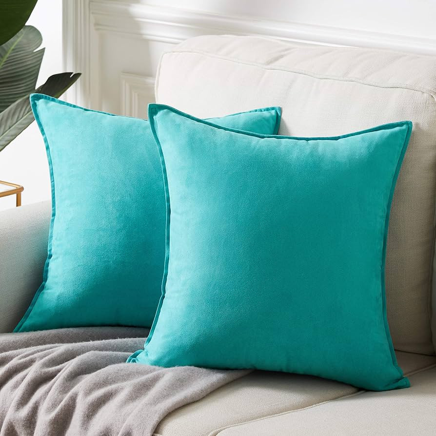 Fancy Homi 2 Packs Premium Faux Suede Decorative Throw Pillow Covers, Super Soft Square Pillow Ca... | Amazon (US)