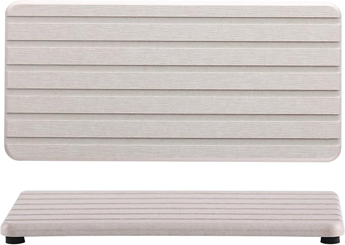 2 PCS Water Absorbent diatomite Coasters, 8.3" x 4" Water Absorbing Stone Tray for Sink, Stone Dr... | Amazon (US)