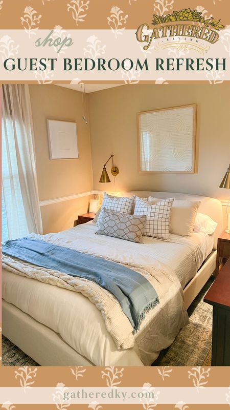 Guest Bedroom Refresh 

Gold Sconces, Cozy Bedding, Wall Art, 

#LTKhome #LTKstyletip