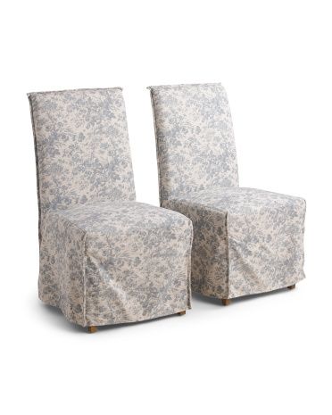 Set Of 2 Sofia Toile Skirted Chair | TJ Maxx