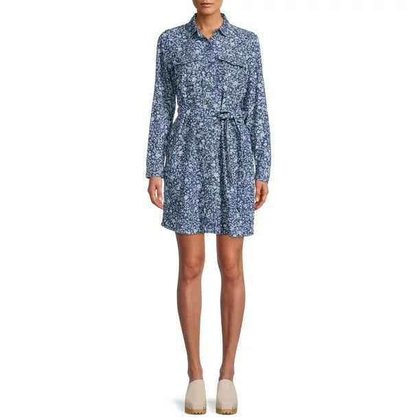 Time and Tru Women's Utility Shirt Dress - Walmart.com | Walmart (US)