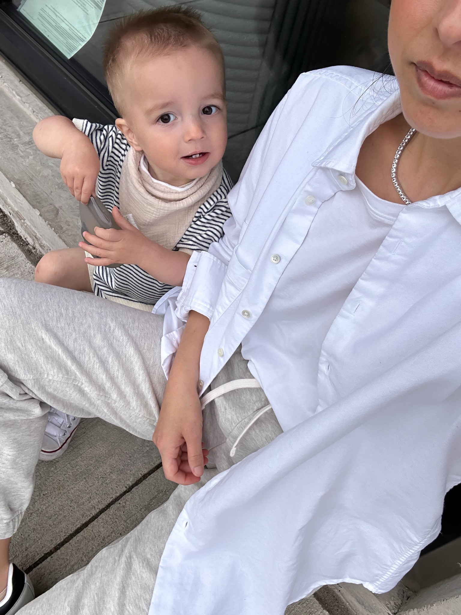 Easy casual outfit ideas. This is my favorite white button down. Runs oversized. 

AYR shirt xs
Everlane Tee Medium. Sized up 2 sizes for a roomy fit. 
Everlane sweats xs (old)
Adidas Samba sneakers 4.5 men’s. 
Dorsey Kate necklace  

#LTKshoecrush #LTKunder100