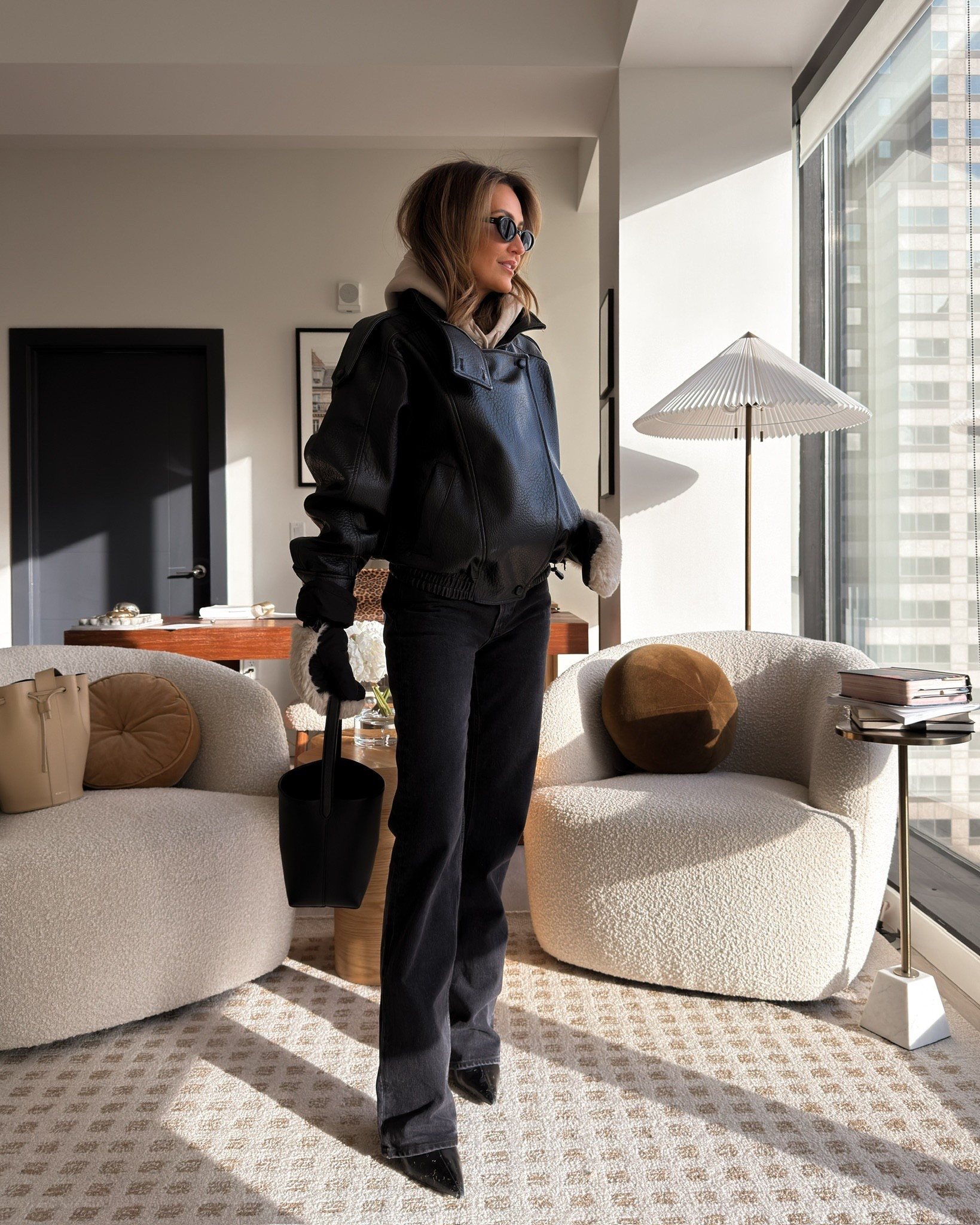 All black outfit that is edgy and cool! This Zara jacket is a MUST HAVE! It checks all the boxes to a nice price tag, size xs (fits oversized!) 
Jeans 25, slight bootcut, Perfect to wear with western boots! 

#LTKSeasonal #LTKOver40 #LTKootd