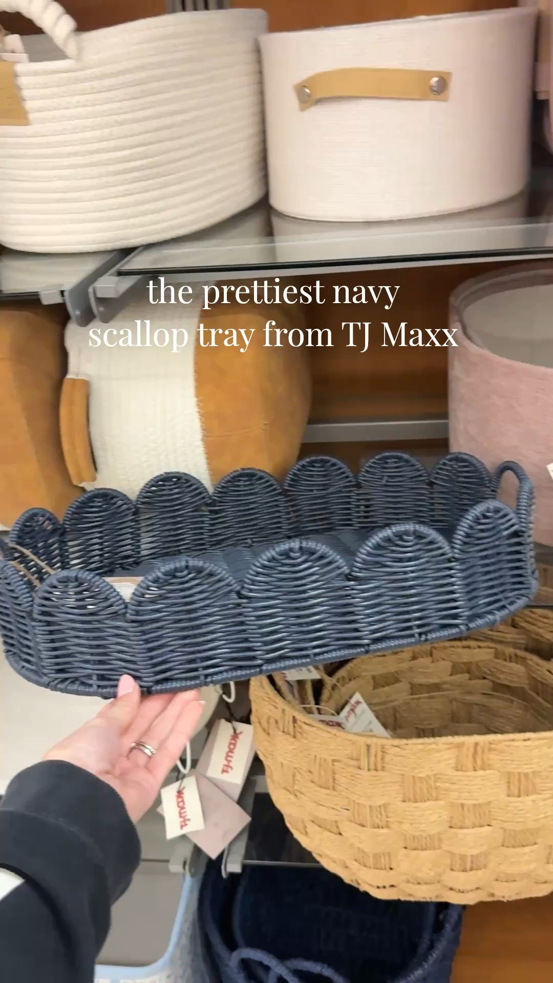 TJ maxx finds | navy blue scallop tray | TJ maxx haul | home decor | interior design | rattan | home finds | new arrivals | spring decor | spring refresh 

#LTKHome #LTKmomlife #LTKSaleAlert