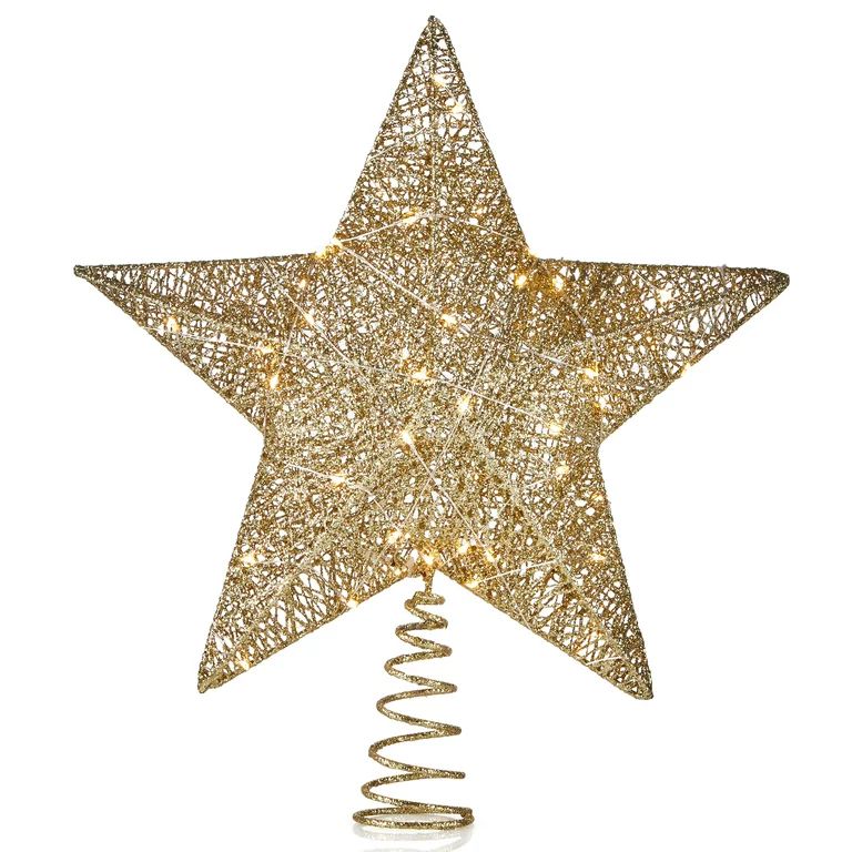 Holiday Time LED Christmas Tree Topper, Gold Star, 15" - Walmart.com | Walmart (US)
