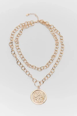 Gold Chain Coin Charm Necklace | Avara