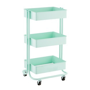 Mint 3-Tier Rolling Cart | The Container Store