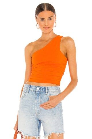 superdown Anna Ruched Top in Orange from Revolve.com | Revolve Clothing (Global)