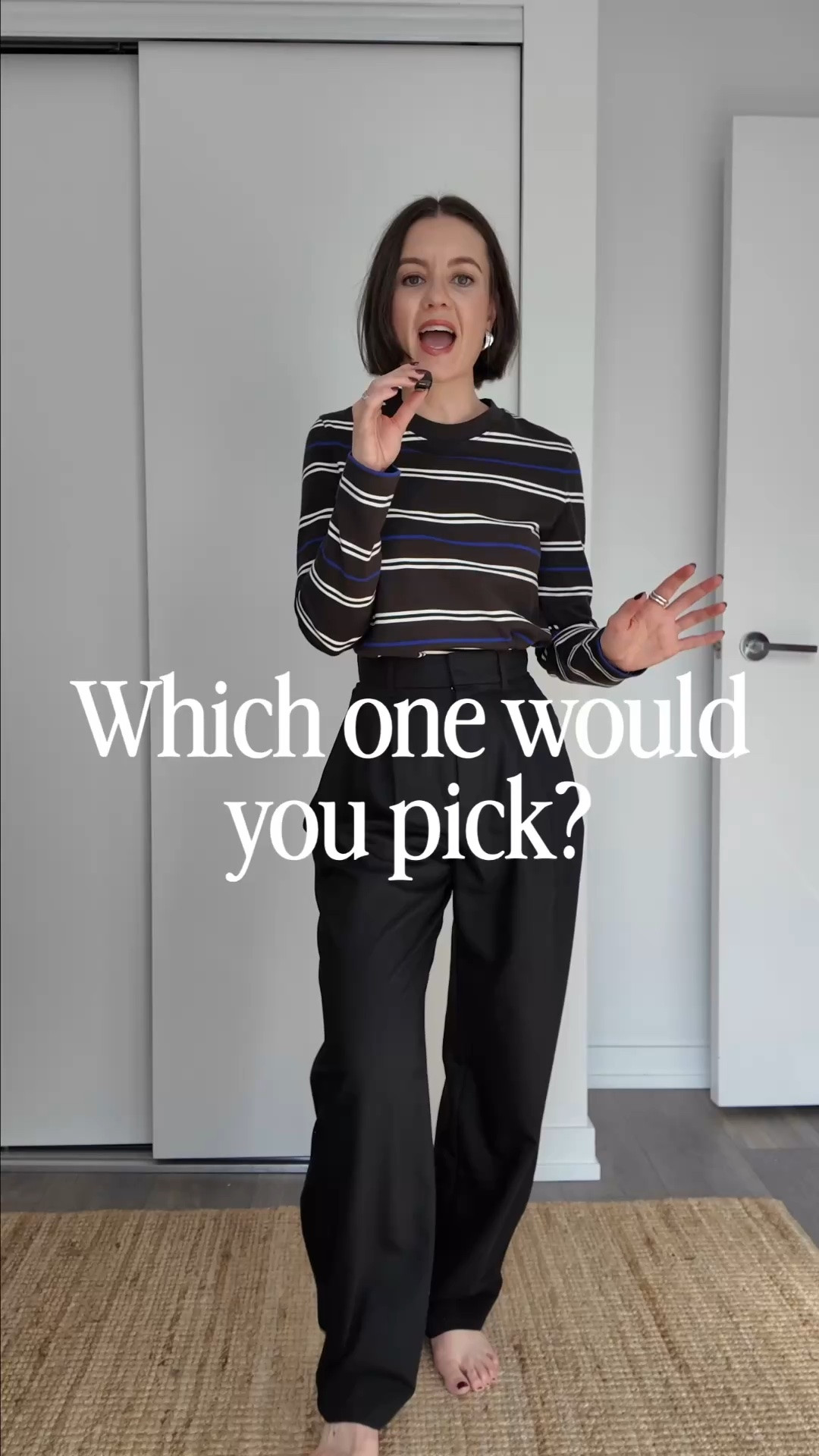 One outfit but 2 ways to style. Which one is your favourite?

Striped tee size S
Barrel pants are from last year COS but I linked similar

#LTKcanada #LTKfall #LTKworkwear