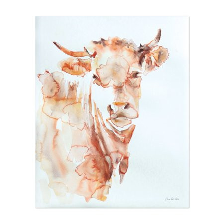 Village Cow Painting Animals Bull Rural Rustic Watercolor 24 x 36 Art Print/Poster | Walmart (US)