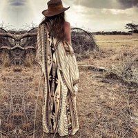 Western Aztec Boho Bohemian Tribal Kimono Duster Wrap Coverup Robe Women's Summer Casual Vacation To | Etsy (US)