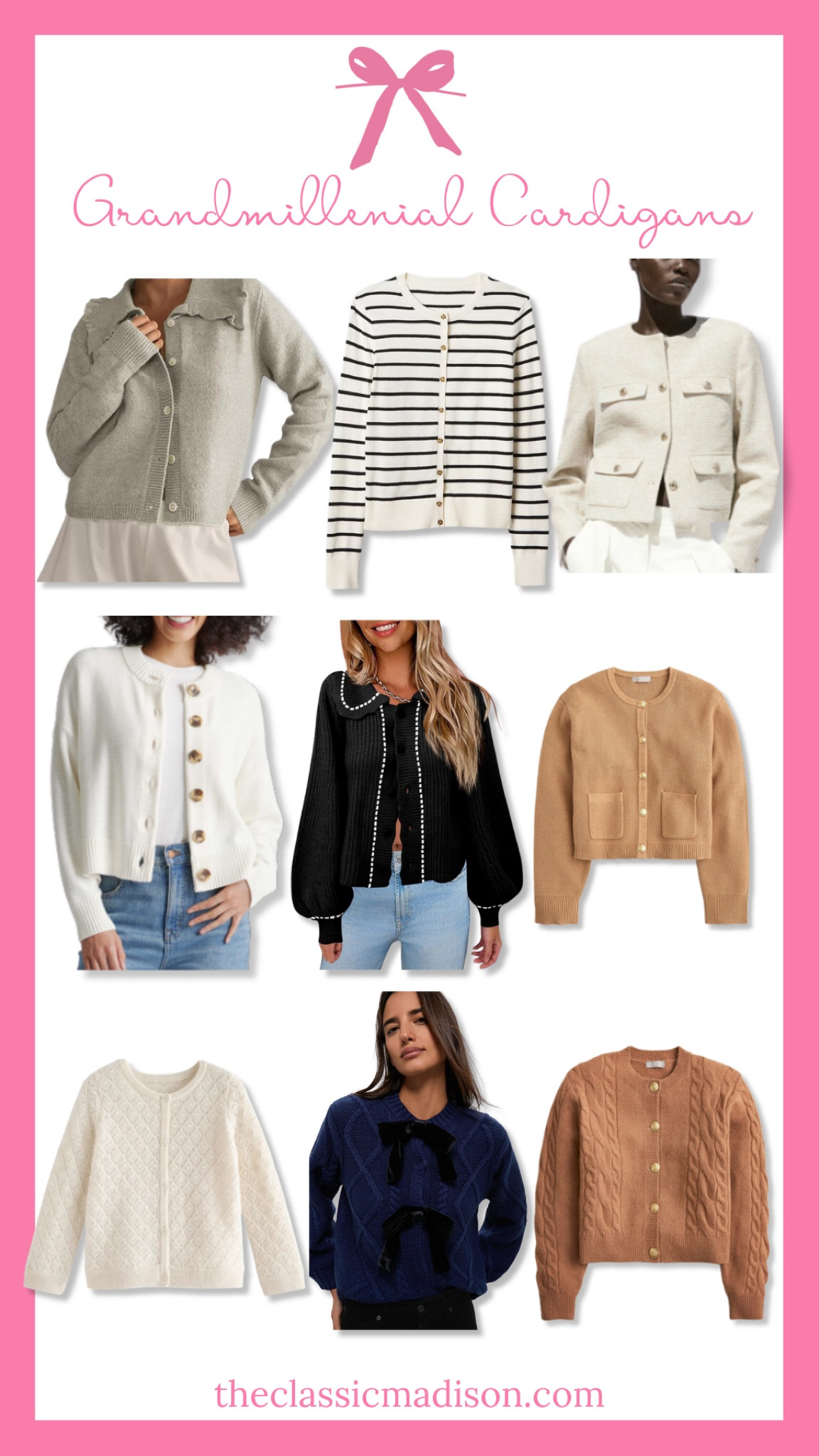 Cozy up in style! 🧶 These Grandmillennial-inspired cardigans bring elegance and warmth to your wardrobe. Pair them with denim, skirts, or trousers for a classic and polished look.
💗 Tap to shop your favorite cardigan and elevate your layering game!
#GrandmillennialStyle #ClassicCardigans #SweaterWeather

#LTKStyleTip #LTKSeasonal