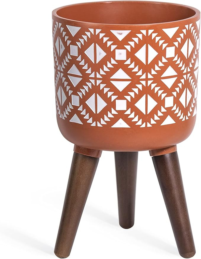 D'vine Dev 8 Inch Planter Pot with Stand, Mid-Century Tall Plant Pot with Legs for Indoor Plants,... | Amazon (US)