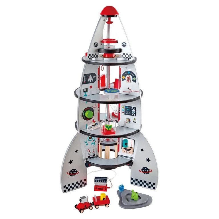 Hape Four-Stage Rocket Ship Playset W/ Space Themed Accessories, Toddlers & Kits | Walmart (US)