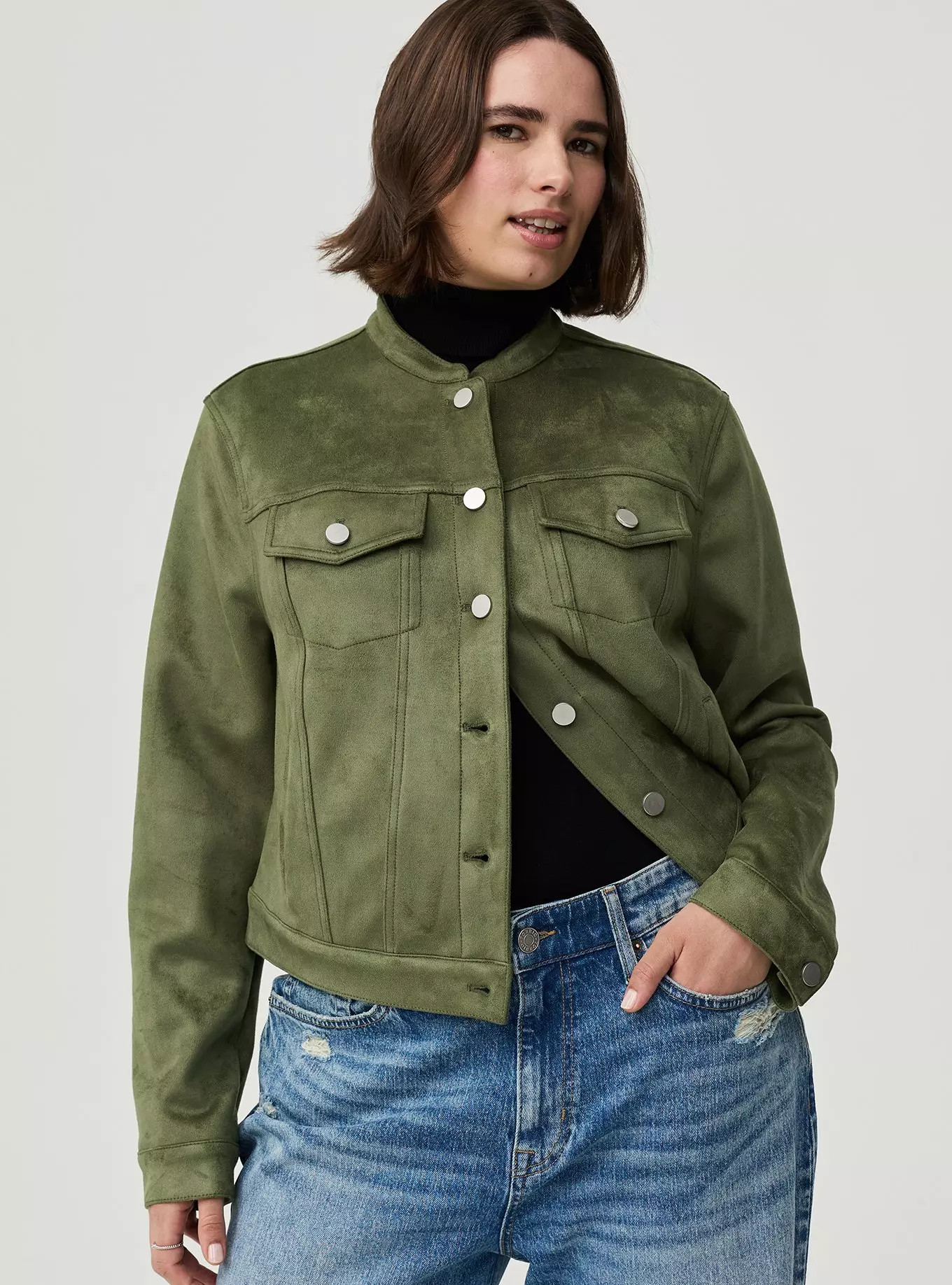 Modern Suede Trucker Jacket | Torrid (US & Canada)