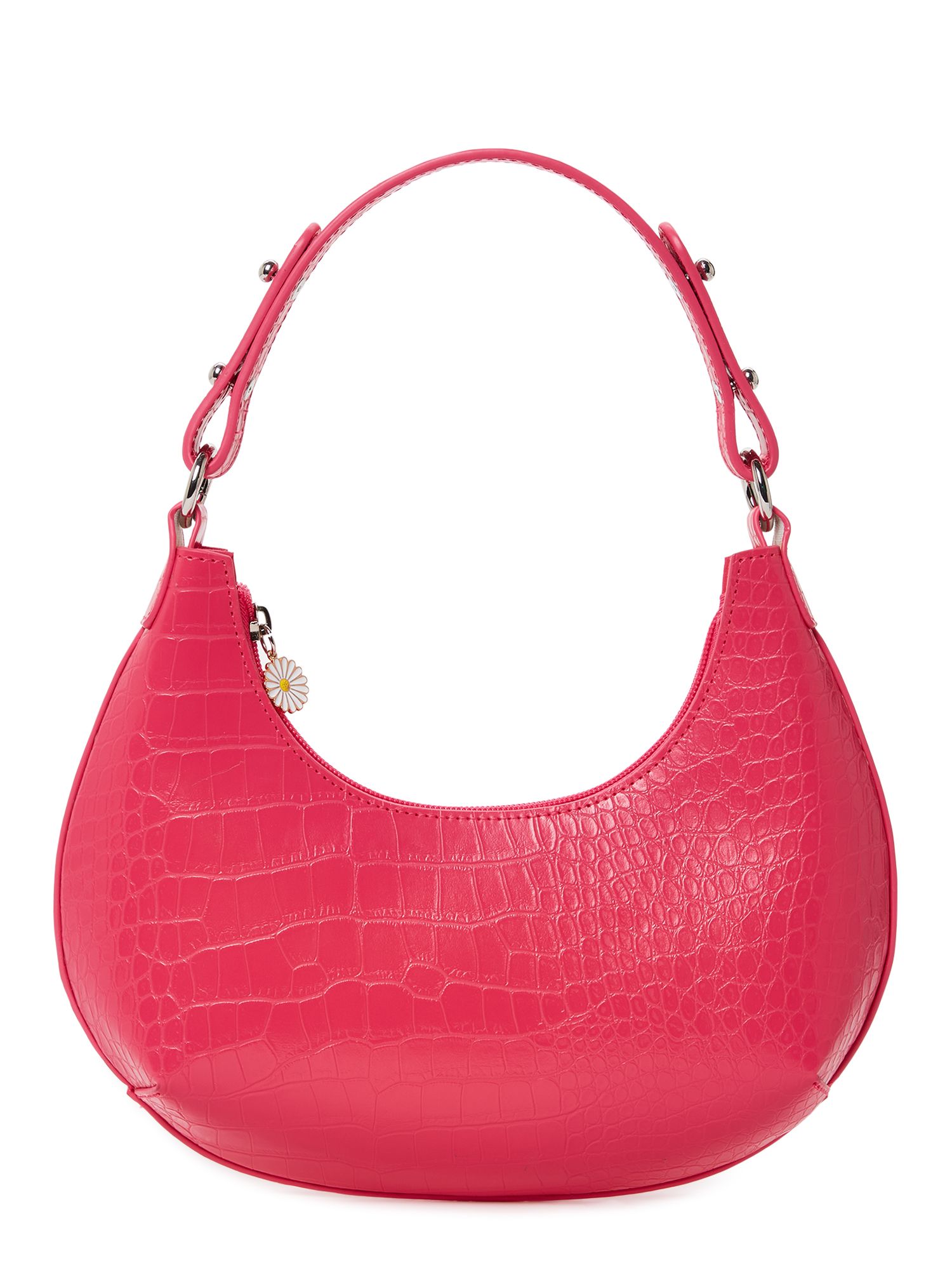 No Boundaries Women’s Joyful Expression Shoulder Bag Racy Pink Crocodile | Walmart (US)