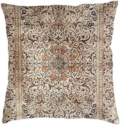Silk Esfahan Persian Carpet Print 28 Throw Pillow Cover Soft Velvet Decorative Throw Pillowcases Cus | Amazon (US)