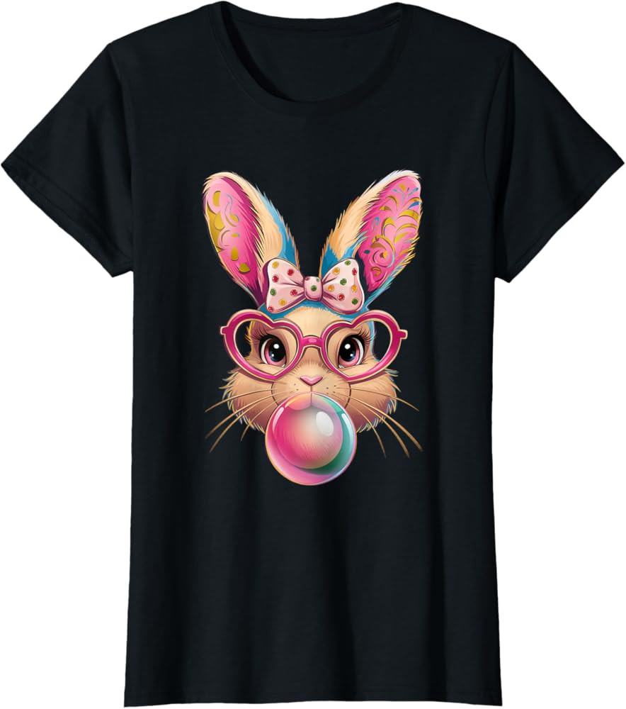 Quirky Bubble Gum Easter Bunny Fun Fashion Kids T-Shirt | Amazon (US)