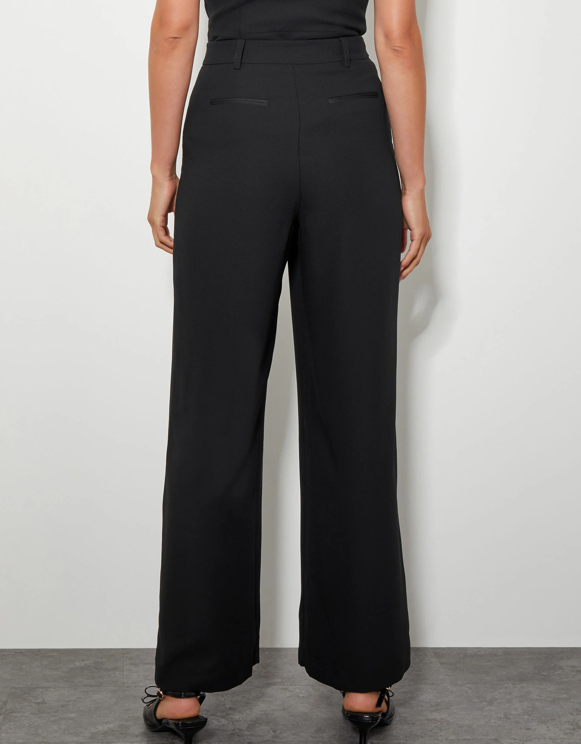 Ava Tuxedo Wide Leg Trousers Black | Monsoon (UK)